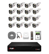 FURY 16 Kameralı 1080P Sesli 6 Warm LED Renkli Gece Görüşlü Güvenlik Kamera Sistemi 1TB 1606