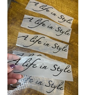 6 ADET ÜTÜ İLE YAPIŞAN YAZILI TİŞÖRT TRANSFER BASKI ARMA 20X5 CM