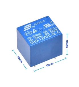 Songle 250V 10A SRD-12VDC-SL-C 12V DC Röle 5 Pin Pcb Montaj Tip 220V NO NC Güç Rölesi