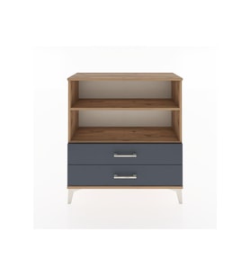 Arges Şifonyer 2 Raflı 2 Çekmeceli 88x30x96 Çam-Antrasit