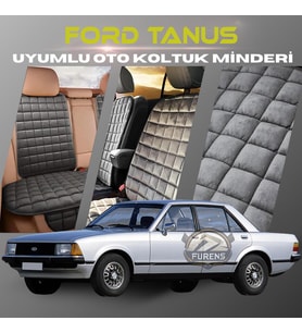 Ford Tanus Antrasit Renk Tay Tüyü Cepli & Terletmez Sırtlı Oto Koltuk Minder Seti - Koltuk Koruma Kılıfı (ÖN & ARKA TAM SET)