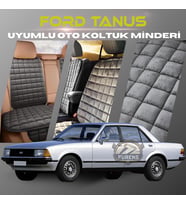 Ford Tanus Antrasit Renk Tay Tüyü Cepli & Terletmez Sırtlı Oto Koltuk Minder Seti - Koltuk Koruma Kılıfı (ÖN & ARKA TAM SET)