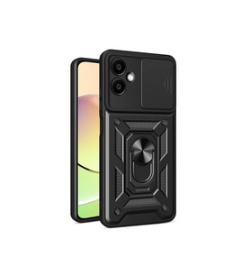 Galaxy A06 Kılıf Pars Lens Yüzüklü Silikon - Siyah