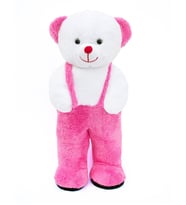 Oyuncak Sevimli Tulumlu Panda Peluş – 80 cm Dolgulu Sarılmalık Ayıcık (Pembe)