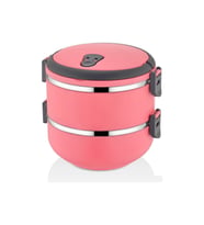2 Katlı Sefer Tası Yemek Termosu (Pembe)