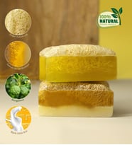 2'Li Doğal El Yapımı Kabak Lifli Eşek Sütlü-Ballı İle Bergamot Sabun