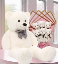 Milja Jumbo Boy 100 cm Peluş Ayıcık ve Ayıcık Buketi