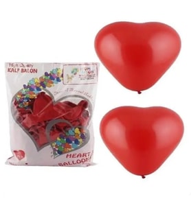 Atom Kalp Balon Kırmızı 100Lü