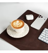 Kişiye Özel Hakiki Full Grain Deri Masa Matı 37x80 cm El Yapımı Ofis Sümeni ve Mouse Pad