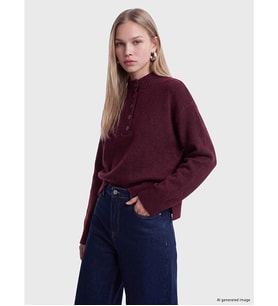 LCW Vision Mürdüm Oversize Kadın Triko Kazak