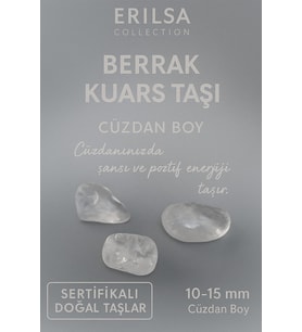 Sertifikalı Berrak Kuvars Taşı Kütle 10-15 mm Cüzdan Boy – Pozitif Enerji ve Şans Taşı