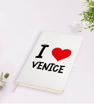 BK Gift I Love Venice Tasarımlı Beyaz Defter - Model 1
