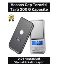 Lcd Ekranlı Otomatik Kapanma Kalibrasyon Hassas Cep Terazisi Tartı 200 G Kapasite 0.01 Hassasiyet