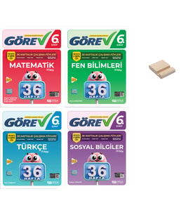 Nitelik 6. Sınıf Matematik Fen Türkçe Sosyal 36 Haftalık Görev Föyleri 4lü Set + Telefon Standı