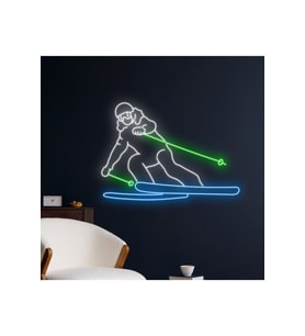 Kayak Yapan İnsan Figürlü Neon Tabela