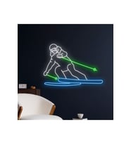 Kayak Yapan İnsan Figürlü Neon Tabela