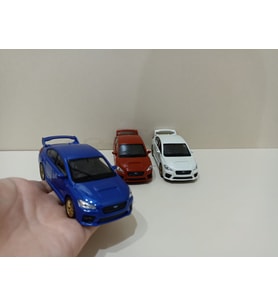 WELLY 1:36 Subaru Impreza WRX STI Metal Model Oyuncak Araba 12 cm ( ÖZEL PLAKALI ) (Mavi)