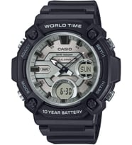 Casio AEQ-120W-7AVDF Alarm,Kronometre,Takvim Özellikli 10 ATM Suya Dayanıklı 10 Yıl Pil Ömrüne Sahip Siyah Erkek Kol Saati