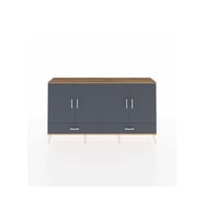 Arges Konsol 6 Raflı 2 Çekmeceli 4 Kapaklı 176x30x99 Çam-Antrasit