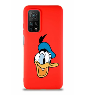 Xiaomi Mi 10T Soft Premier Kapak Donald Duck-A Tasarımlı Silikon Kılıf - Kırmızı (Şeffaf)