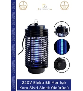#SineklÖldürücü 220V Elektrikli Sinek Kıran Pratik Gece Lambası Led Mor Işık Kara Sivri Sinek Öldürü
