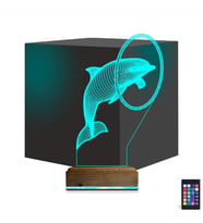 Luvivia Yunus Balığı Çember 3D Lamba - Masa Gece Lambası