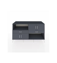Kronos Konsol 3 Raflı 2 Çekmeceli 4 Kapaklı 176x59x99 Antrasit-Antrasit