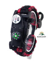 Paracord Kamp Bileklik Hayatta Kalma Bilekliği (Bordo)
