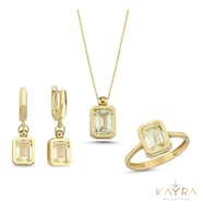 Topaz Taşlı Altın Takım TKM04