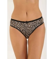 Leopar Desenli Likralı Yumuşak Dokulu Kadın Slip Külot