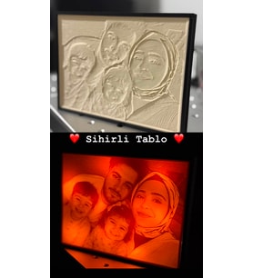 Kişiye Özel 3D Tasarımlı Işıklı Sihirli Tablo