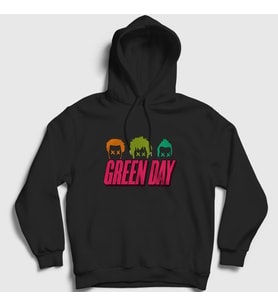 Presmono Unisex Siyah Band Green Day Kapüşonlu Sweatshirt 55459tt