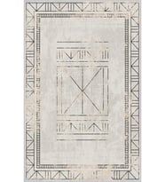Eliana Home Baskılı, Yıkanabilir Kaymaz Taban Salon Halısı LNA1367-HT399 100x150 cm (Bej)