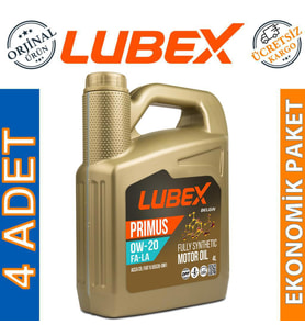 Lubex Primus FA-LA 0W-20 4 Lt Partiküllü Fiat Onaylı Motor Yağı (4 Adet)