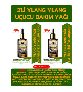 YLANG YLANG UÇUCU YAĞI 2'Lİ (%100 SAF VE DOĞAL) BESLEYİCİ ETKİ 2X20 ML / 1.4 fl oz