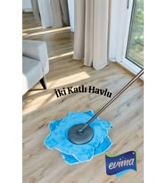 İki Kat Süper Emici Döner Başlıklı Havlu Mop Ucu Seti