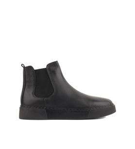Shoetyle - Siyah Hakiki Deri Erkek Chelsea Bot - Siyah Taban -  250-041