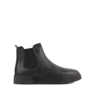 Shoetyle - Siyah Hakiki Deri Erkek Chelsea Bot - Siyah Taban -  250-041