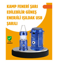 Mey İthalat® USB Şarjlı Çok Fonksiyonlu Kamp Feneri – Taşınabilir ve Dayanıklı