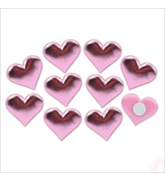 Yapışkanlı Kalp Sticker, 3,5 cm x 10 Adet - Pembe