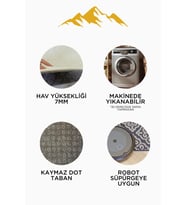 Modern Desenli Dijital Baskı Kaymaz Taban Halı H1102 (Çok Renkli)