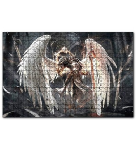 Cakapuzzle Şövalye Melek Kanatları Kılıçlar 120 Parça Puzzle Yapboz MDF (Ahşap)