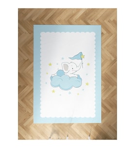 MEKTA HOME BEBEK VE ÇOCUK ODASI Bulut Üzerinde Uçan Fil Desenli Halı