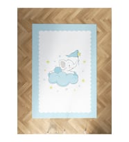 MEKTA HOME BEBEK VE ÇOCUK ODASI Bulut Üzerinde Uçan Fil Desenli Halı