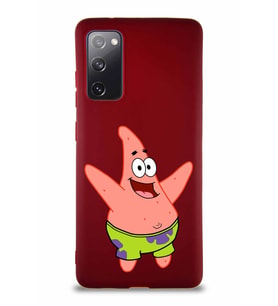 Samsung Galaxy S20 FE Soft Premier Kapak Patrick Yıldız Tasarımlı Silikon Kılıf - Mürdüm (Şeffaf)