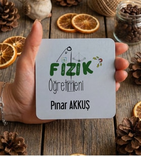 Kişiye Özel Fizik Öğretmeni Bardak Altlığı Öğretmenler Günü Hediyesi (Beyaz)