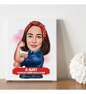 Kadınların Gücü Karikatürlü Kanvas Tablo