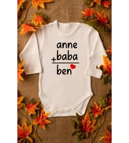 Unisex Bebek Anne Baba Yazılı Organik Baskılı