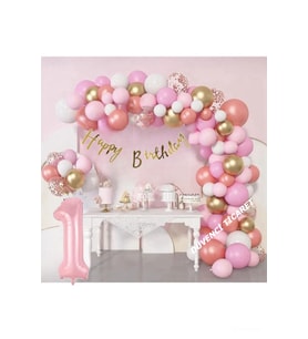 Lüks Pembe Rose Gold Balon Seti