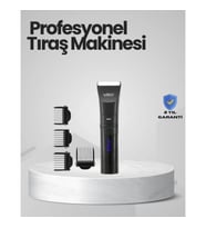 Mey İthalat® Şarjlı Tıraş Makinesi –Dijital Ekranlı, Hızlı Şarjlı, Profesyonel Kesim Seti